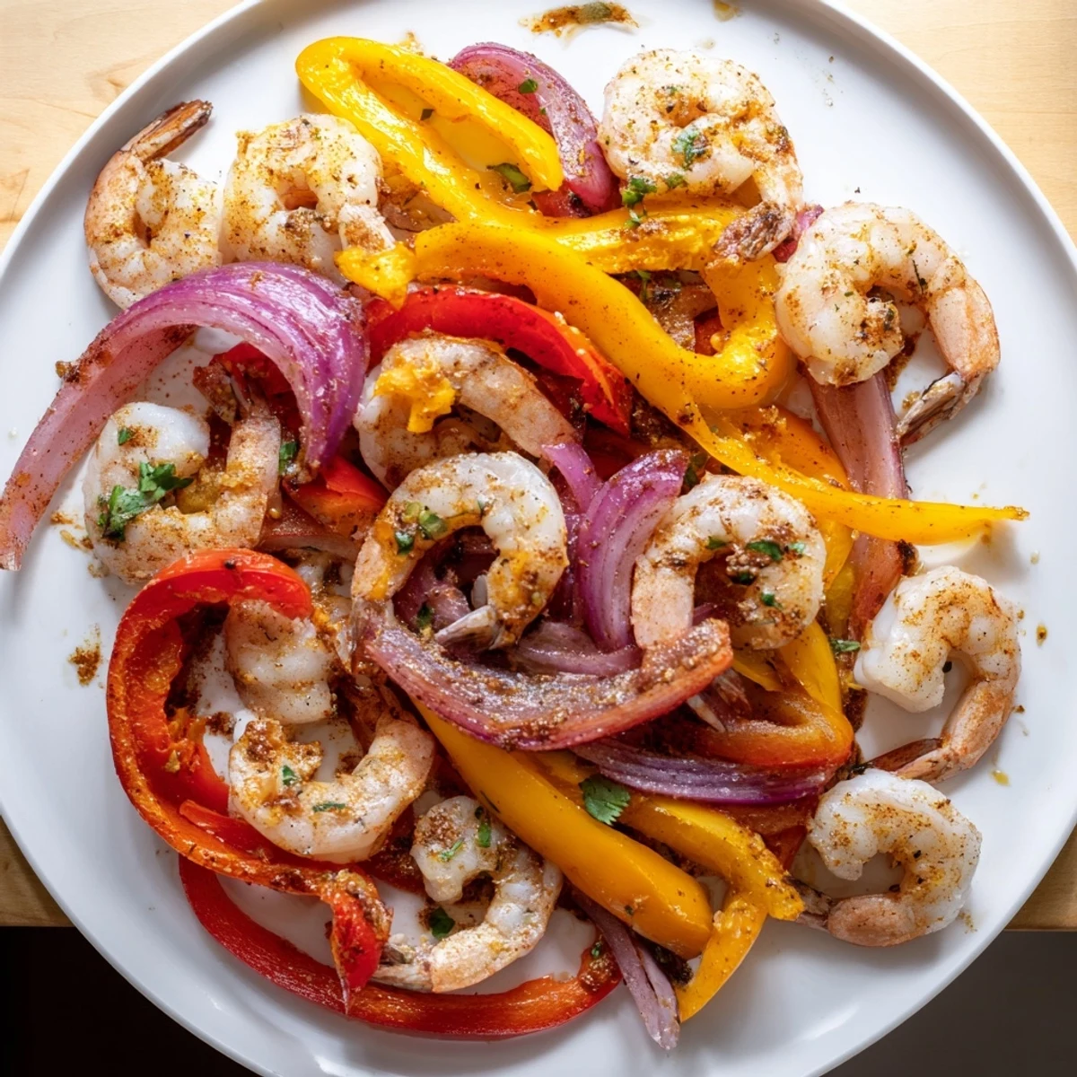 Sizzling Easy Sheet Pan Shrimp Fajitas with a bright, smoky aroma, ready for a delicious Tex-Mex meal.