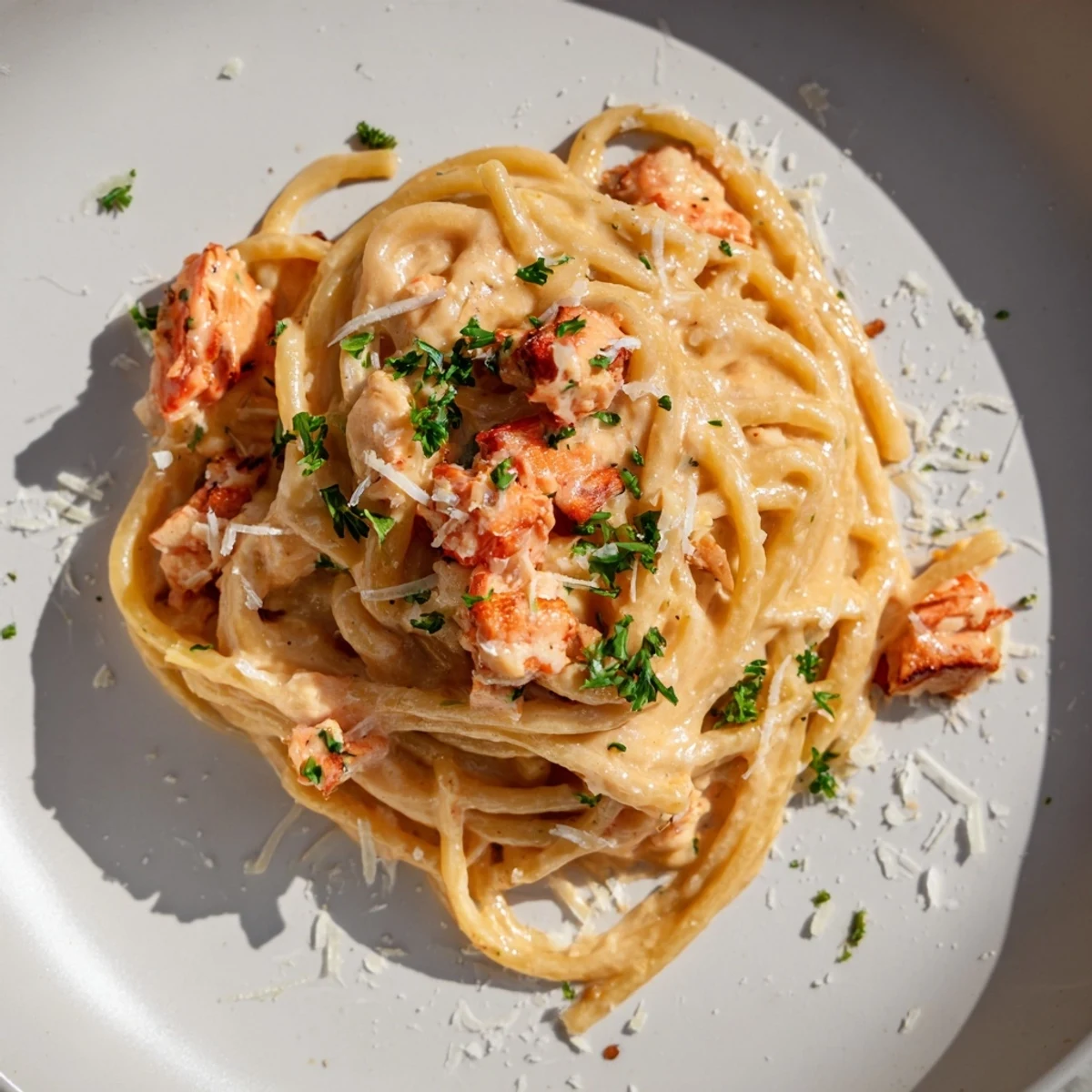 Golden strands of spaghetti coated in a rich sauce: This enticing creamy carbonara awaits!