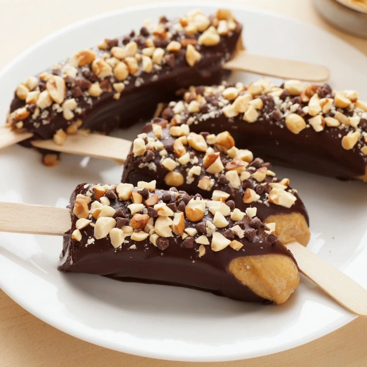 Frozen Banana Chocolate Pops