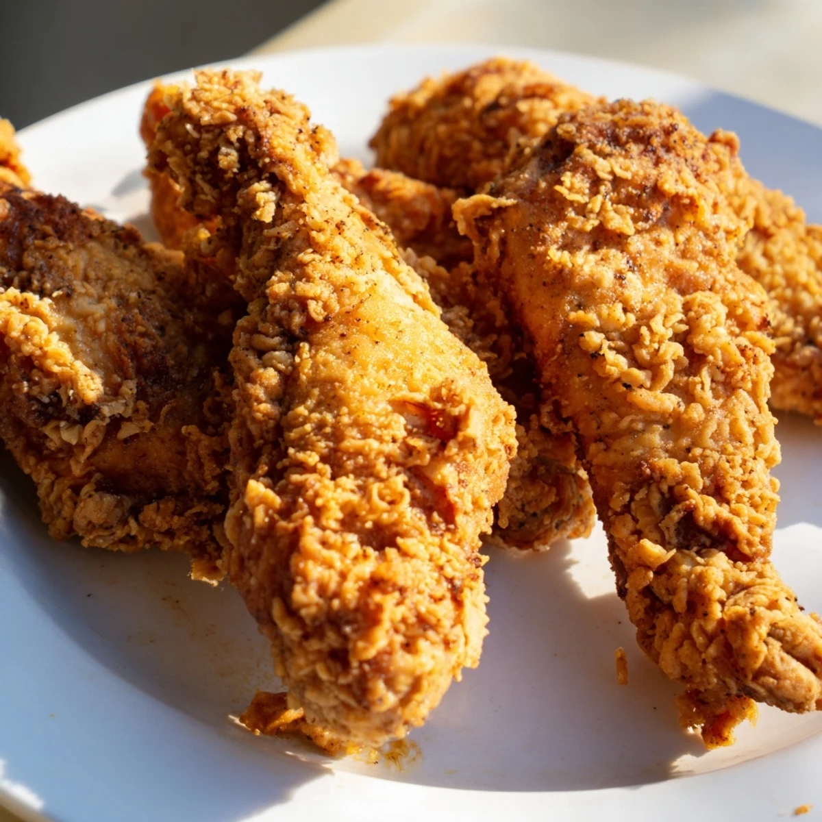 Crispy, golden-brown Buttermilk Fried Chicken Tenders piled high, ready to dip in your favorite sauce.