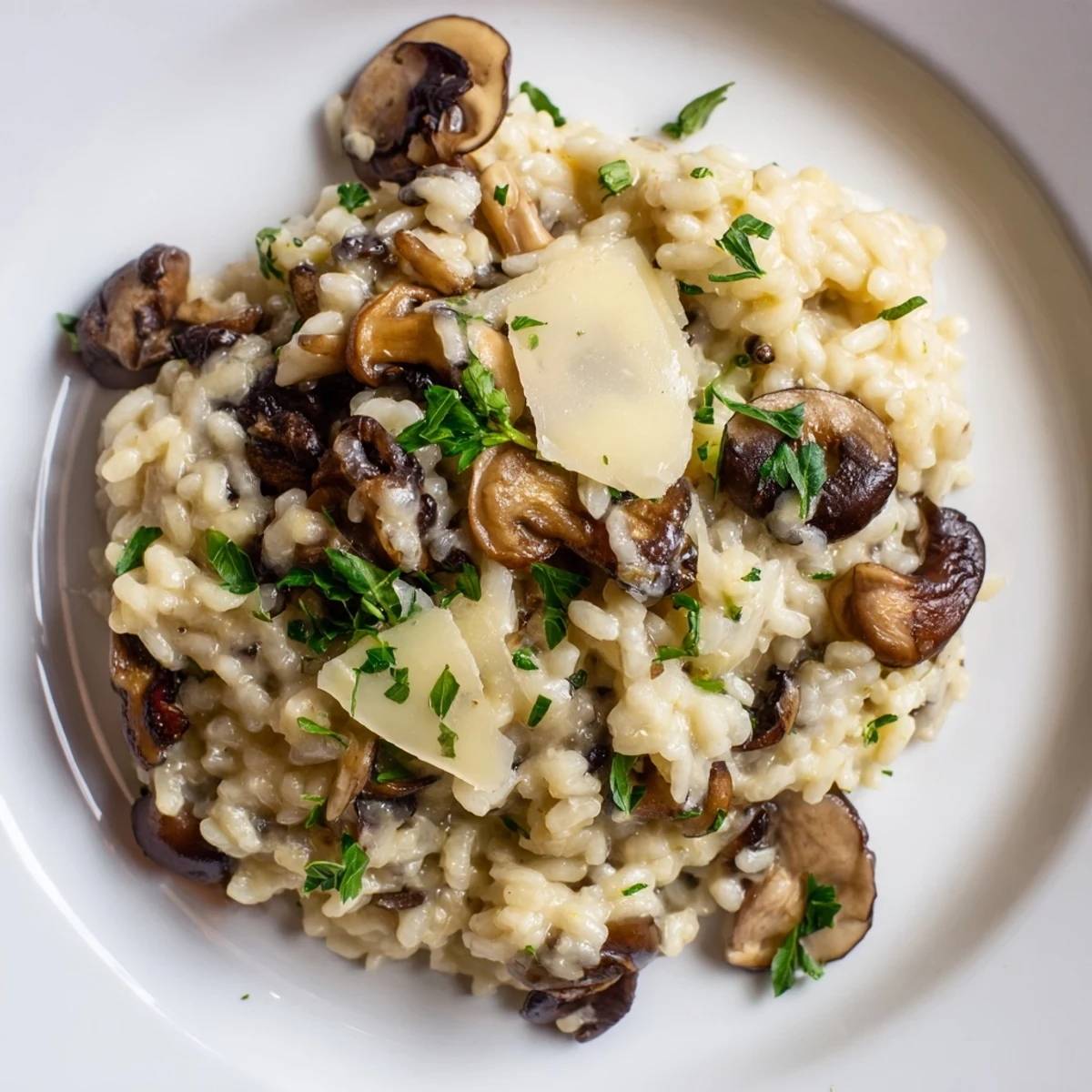 Rich, savory Italian Mushroom Risotto: A delightful recipe ready for an elegant dinner.
