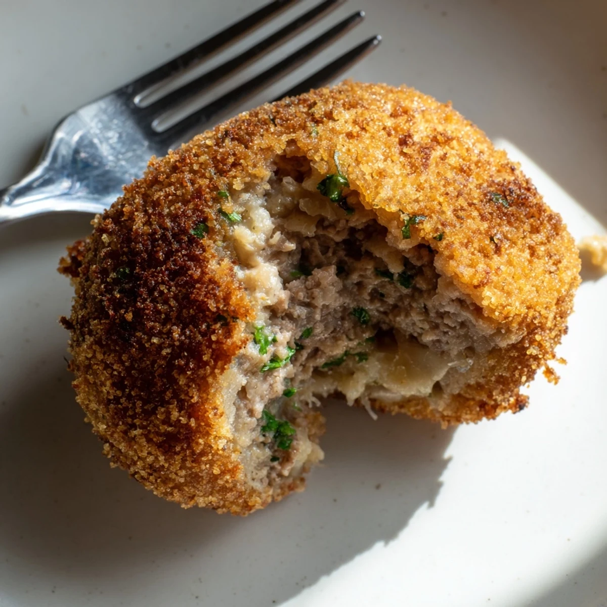 Golden-brown Dutch croquettes, perfectly crispy outside, revealing a rich, savory beef filling inside, ready for enjoyment.