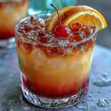 Ombre Sunrise Mocktail with Grenadine: Refreshing orange-pineapple blend topped with grenadine for a beautiful gradient sunrise mocktail.
