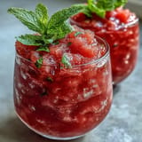 Frozen Watermelon Mint Frosé: bright, icy mocktail perfected for sunny summer days.