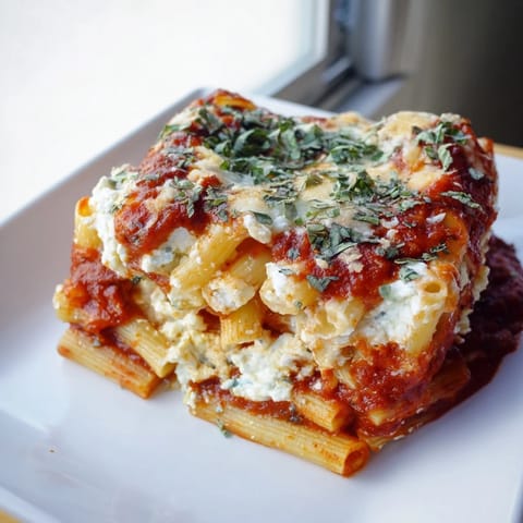 One-Dish Baked Ziti Cheeses