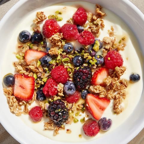 A close-up of Berry Yogurt Bark: creamy yogurt swirled with fresh berries, ready to serve.