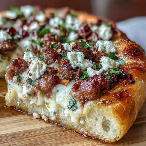 Hot Sausage Feta Honey Pizza