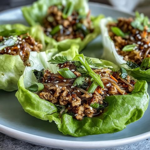 Potsticker Noodle Lettuce Cups