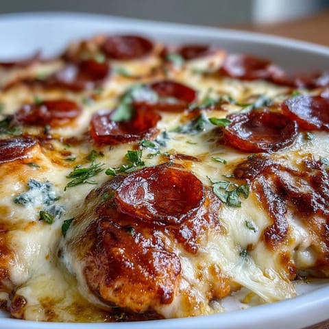 Keto Pepperoni Chicken Bake