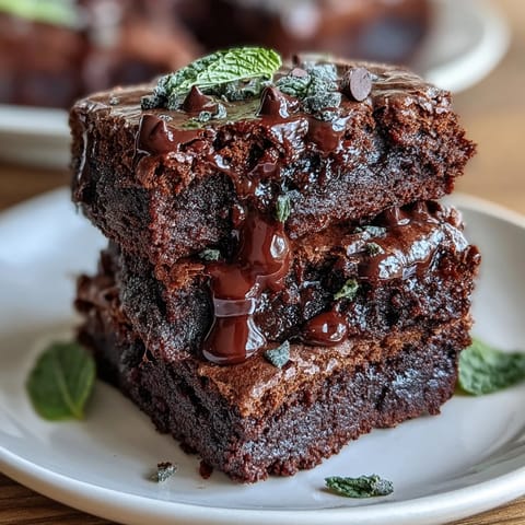 Festive St. Patricks Day Mint Chocolate Chip Brownie Bites with a rich, fudgy texture and cool mint flavor, topped with chocolate chips.