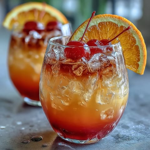 Ombre Sunrise Mocktail with Grenadine: Vibrant citrus and grenadine layers create a stunning sunrise effect in chilled glasses.