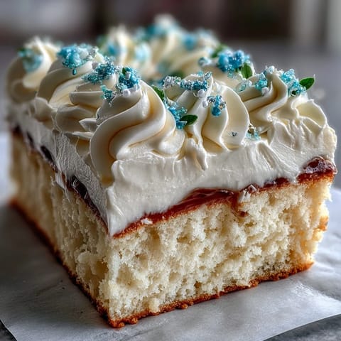 Festive vanilla sheet cake with Class of 2026 piping, creamy buttercream frosting, and colorful school-themed decorations.  
