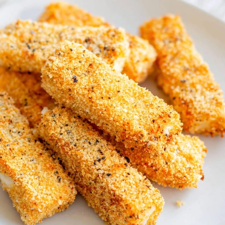 Overhead view of Crispy Panko Halloumi bites on a platter with lemon wedges and hot sauce, perfect for a party appetizer.