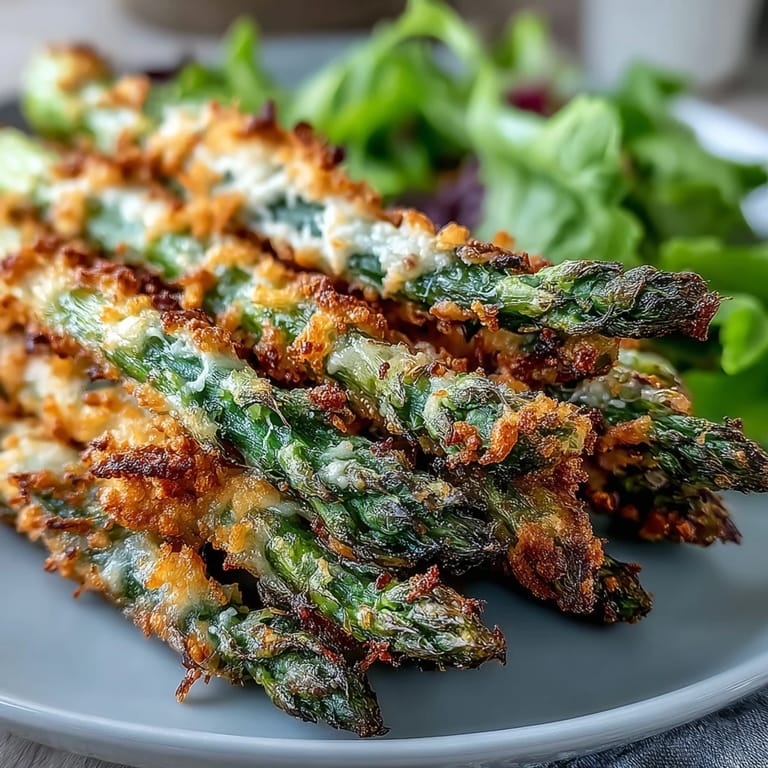 Sizzling, oven-baked Parmesan asparagus adds texture to a fresh bowl of chicken salad with basil and tomatoes.