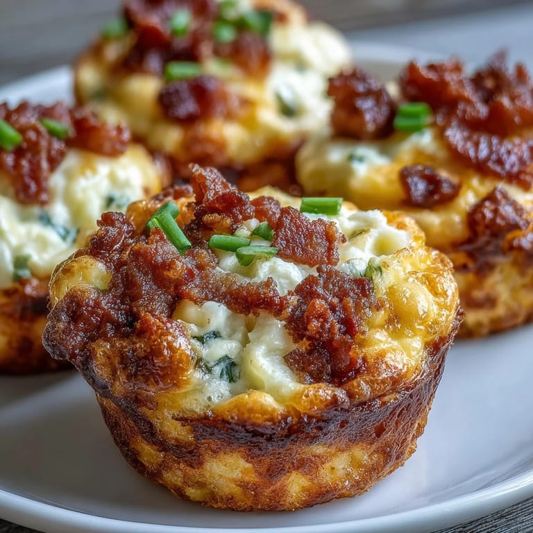 Steam rises from a freshly baked Ranch & Cheddar Egg Muffin Cup on a rustic plate, garnished with chopped green onions and a side of sliced avocado.