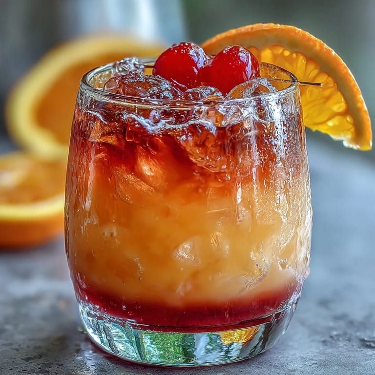 Ombre Sunrise Mocktail with Grenadine: Sparkling, non-alcoholic sunrise drink with citrus juices, grenadine, and fizzy finish—perfect for parties.