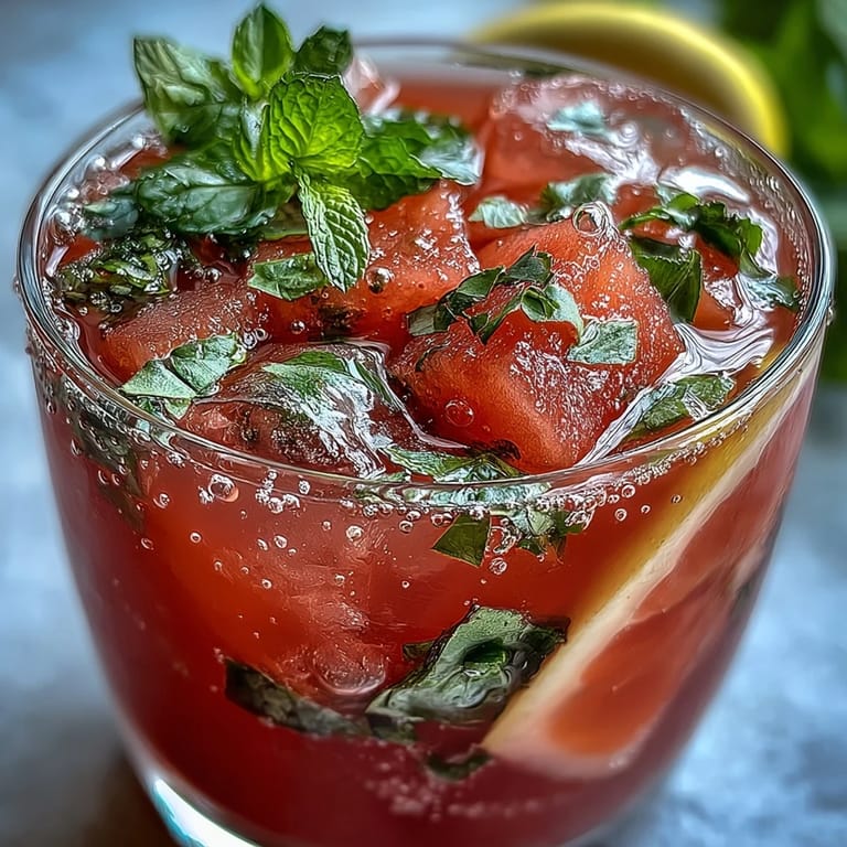Vibrant pink watermelon mint lemonade served in a clear pitcher with fresh mint and lemon wedges, ideal for hot days.