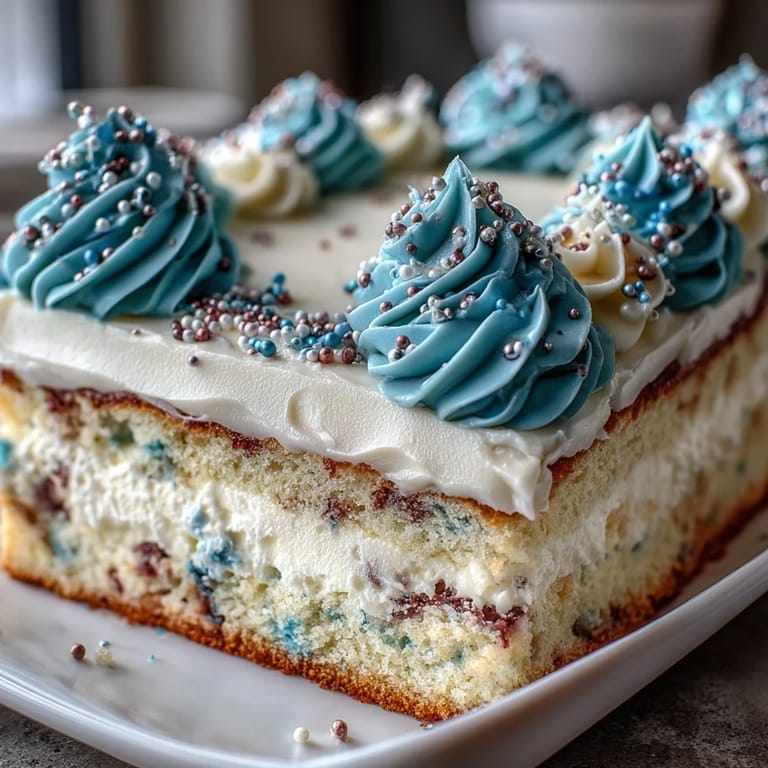 Classic vanilla sheet cake decorated with buttercream and Class of 2026 piping, ideal for festive graduation parties.