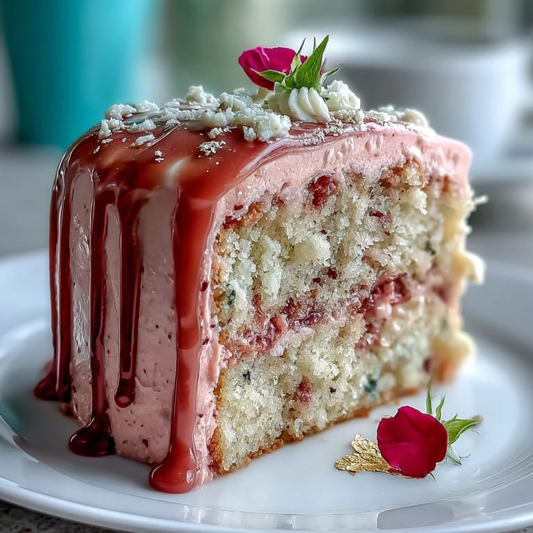 Decadent Bridal Shower Rosé Velvet Cake glistening with edible gold accents.