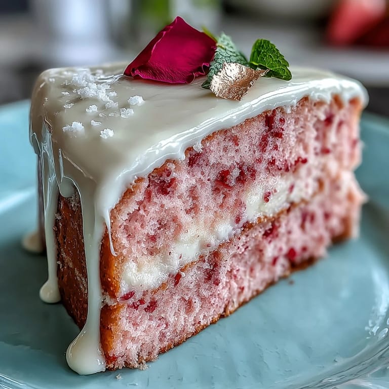 Beautiful pink rosé velvet cake, ready for a special bridal shower celebration.