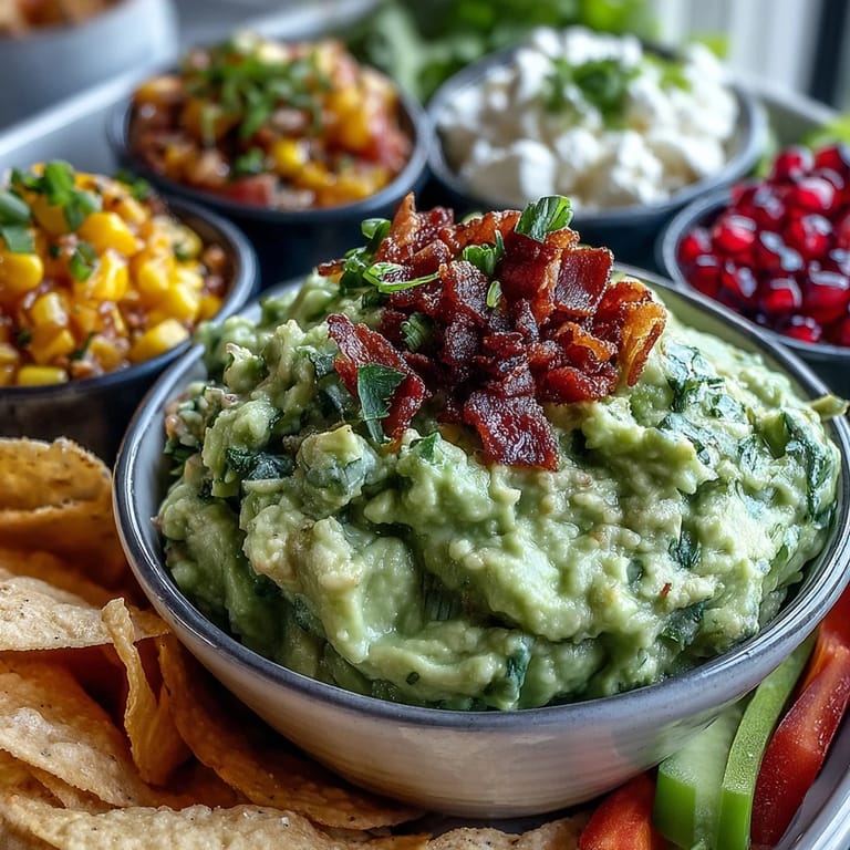 Enjoy a build-your-own guacamole bar featuring fresh ingredients and exciting topping choices.