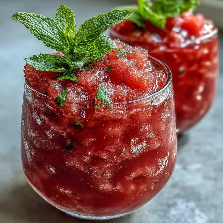 Frozen Watermelon Mint Frosé: bright, icy mocktail perfected for sunny summer days.