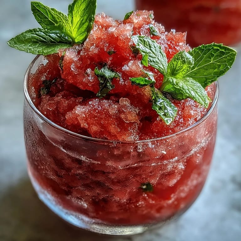 Refreshing Watermelon Mint Frosé: chilled, blended beverage perfect for easy poolside enjoyment.