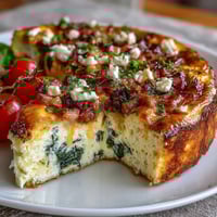 One-Pan Ham and Cheese Frittata with golden edges and melty cheddar, loaded with diced ham and fresh spinach. A hearty, gluten-free breakfast ready in 35 minutes.