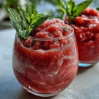 Watermelon Mint Frosé: a vibrant slushy with fresh watermelon and mint.